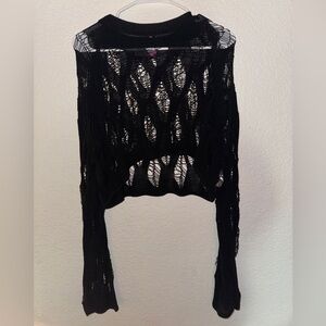 Black Knit Cropped Sweater
